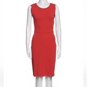 Fendi Scalloped Trim Detail Dress